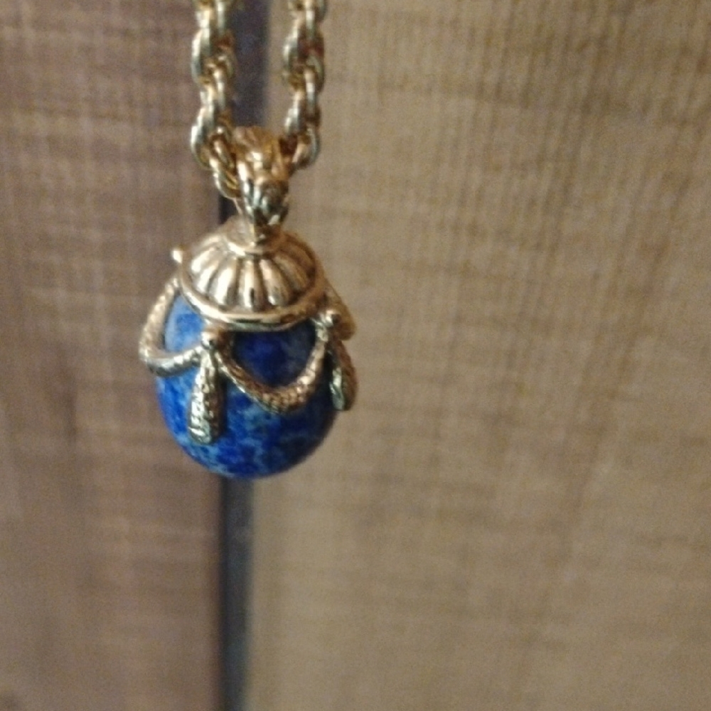 Joan Rivers Blue and Gold Necklace